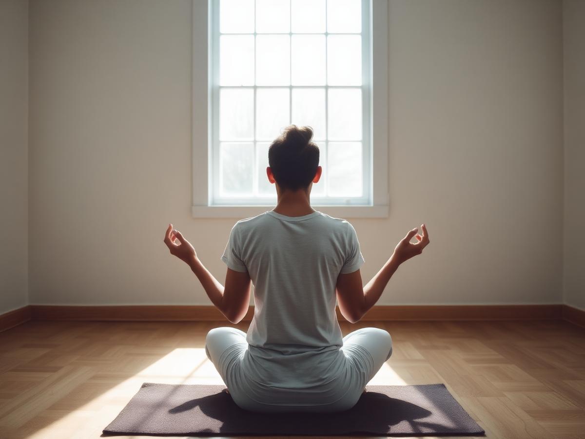 Osoba meditira u svijetloj prostoriji